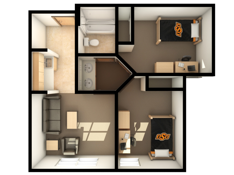 floor plan 2 bedroom 1 bathroom deluxe suites