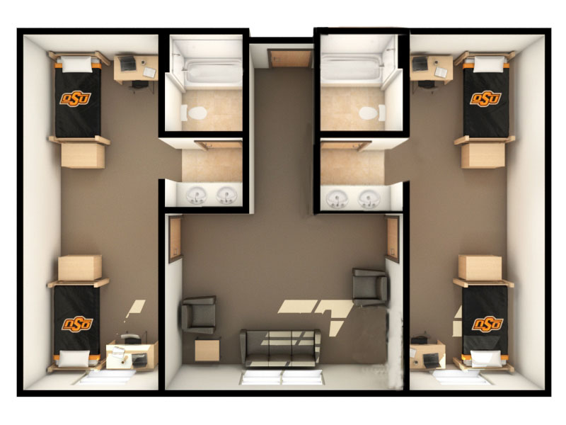 floor plan 4 person 2 bed 2 bath deluxe suite