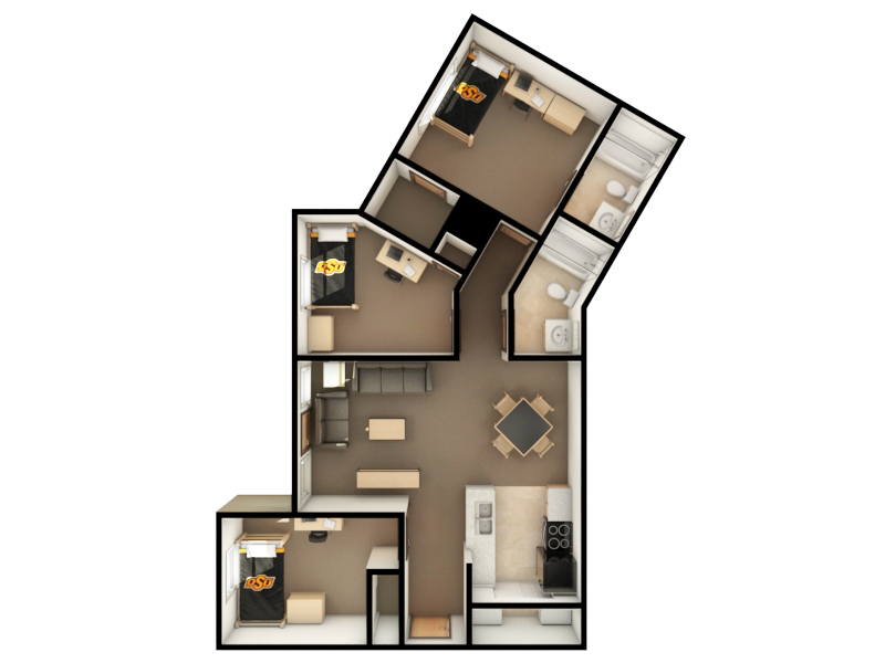 floor plan 3 bedrooms 2 bathrooms apartment