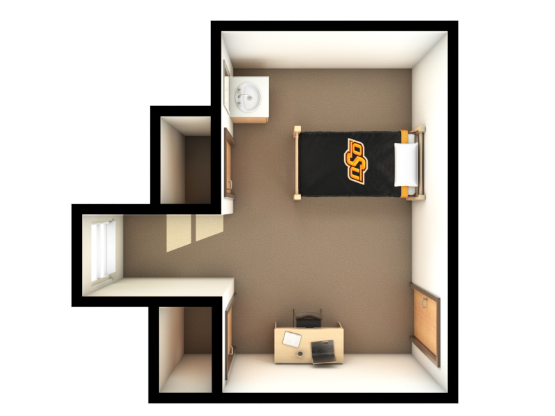 Stout Hall: Floor Plan for 1 bed