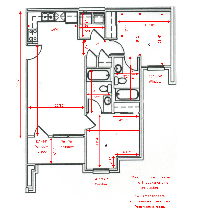 floor plan 2 bedroom 2 bathroom apartment