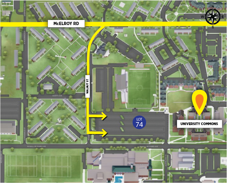University Commons loading zone map for move in