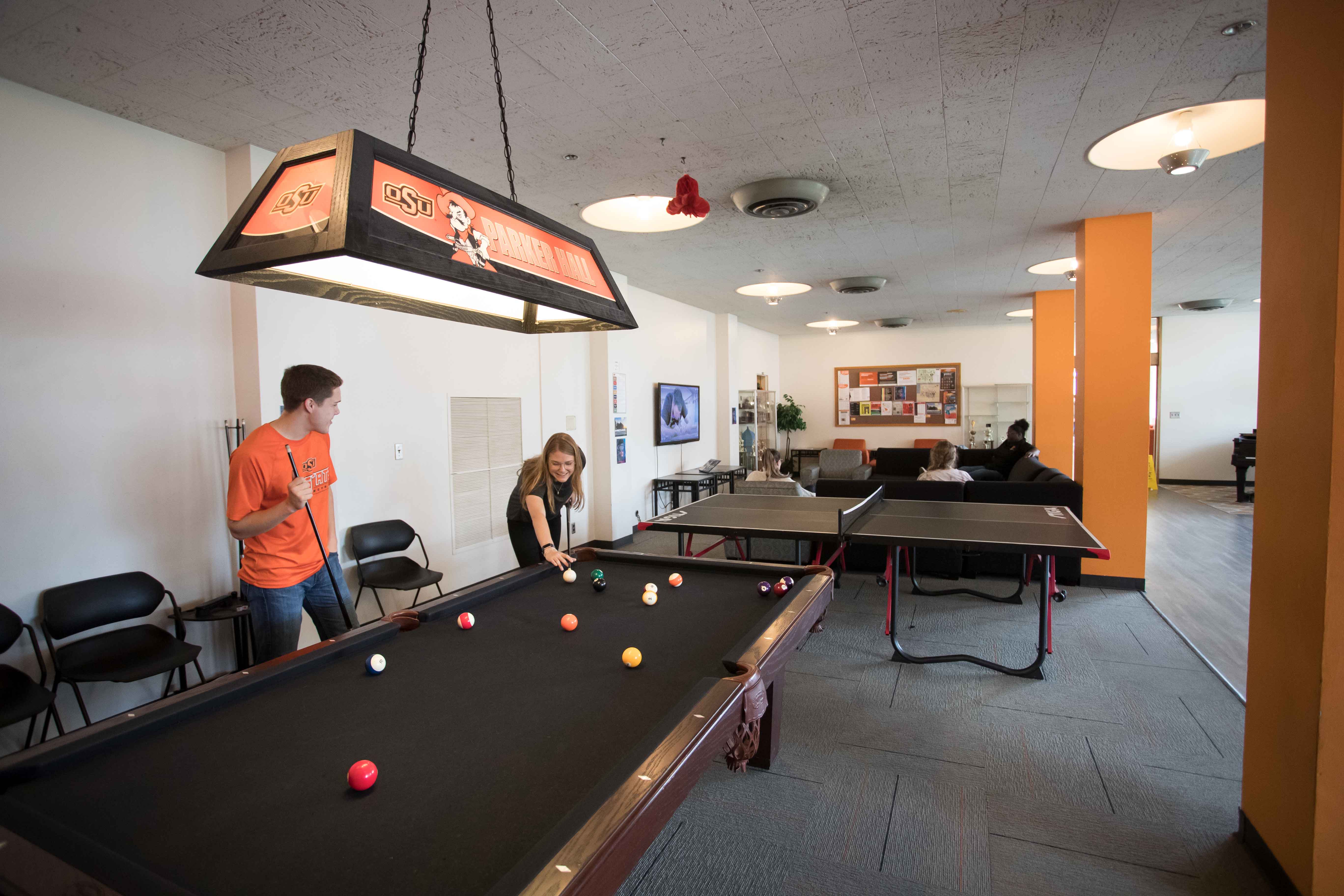 Parker Hall Residents in the Lounge