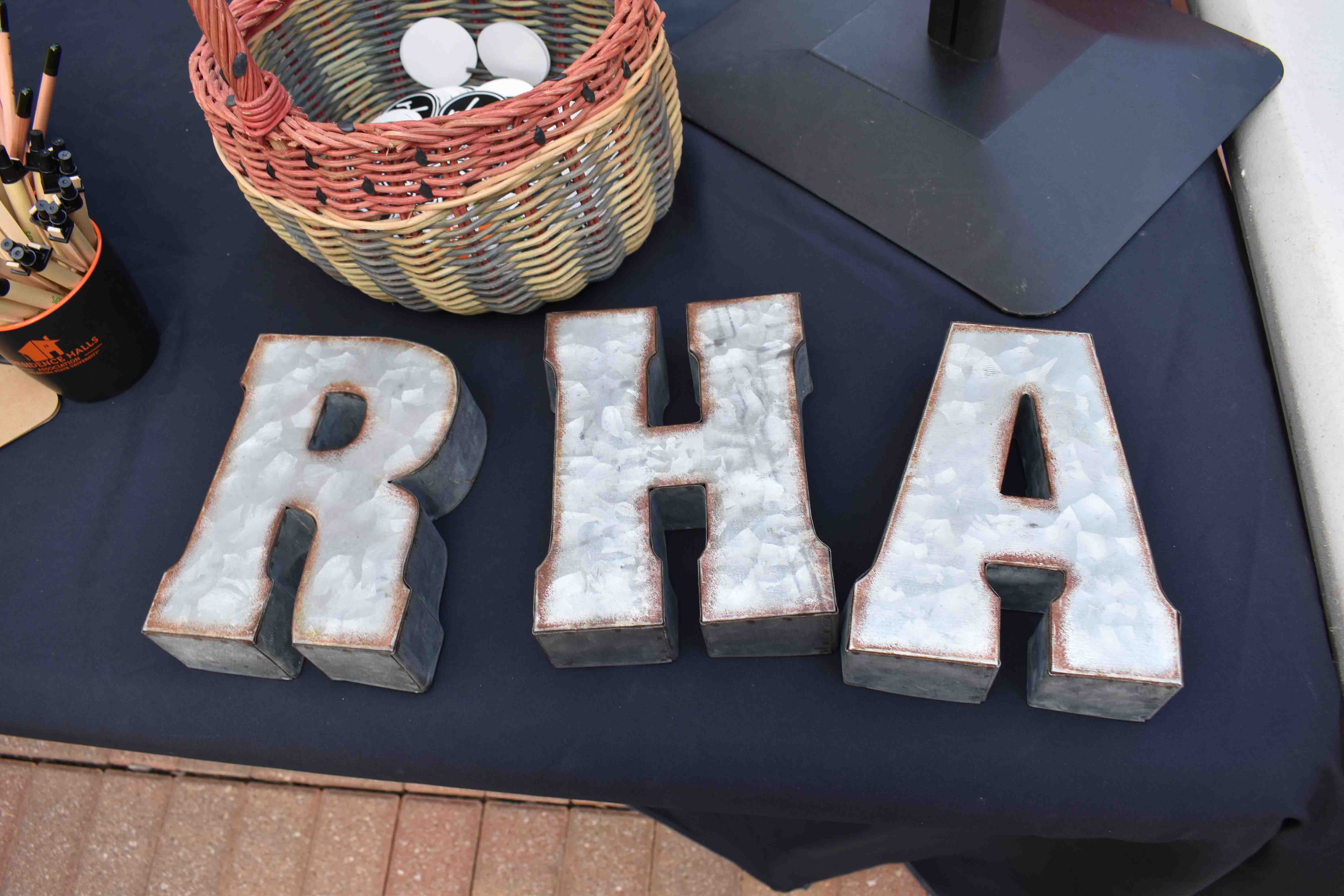 block letters spelling RHA