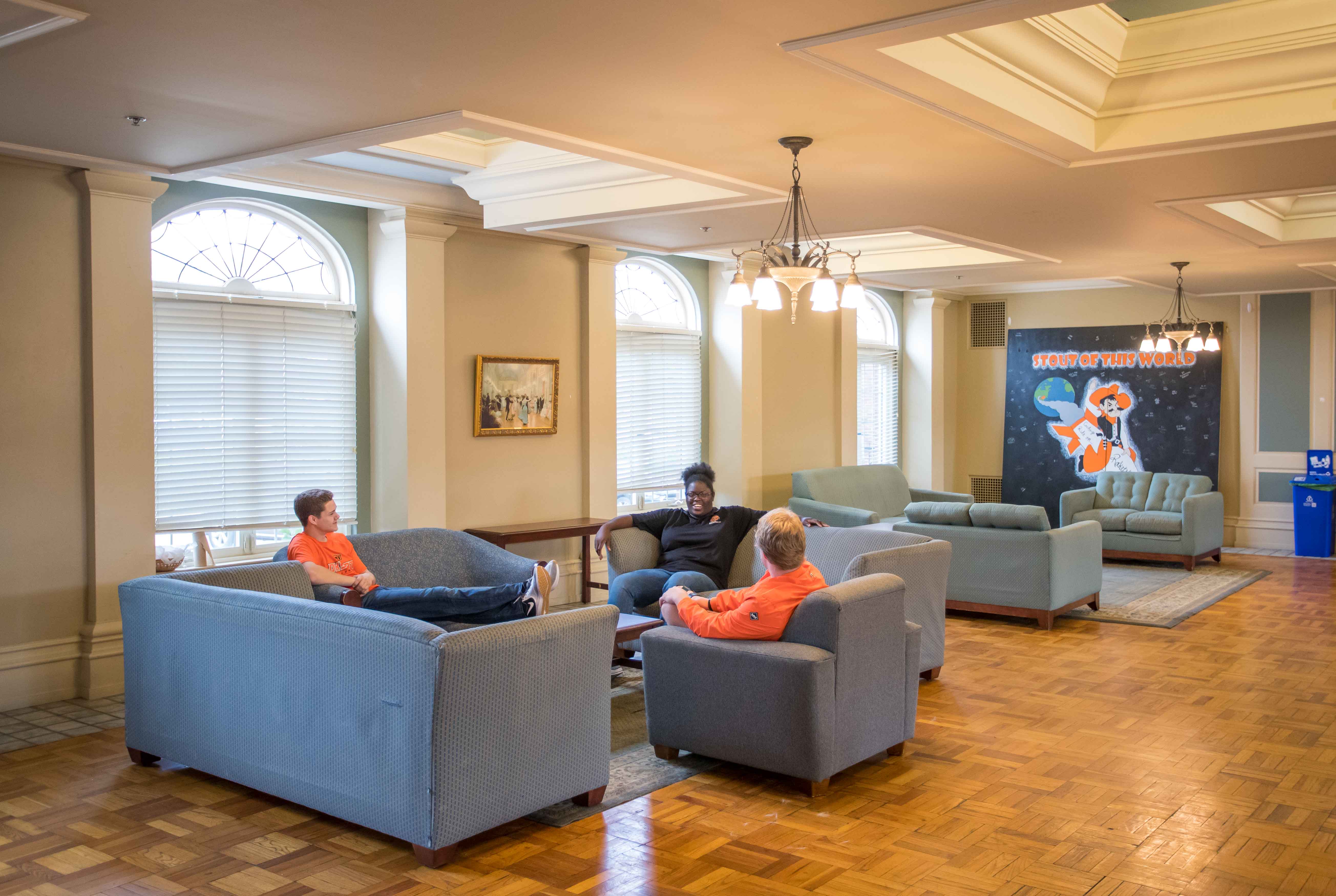 Stout Hall Lobby Lounging